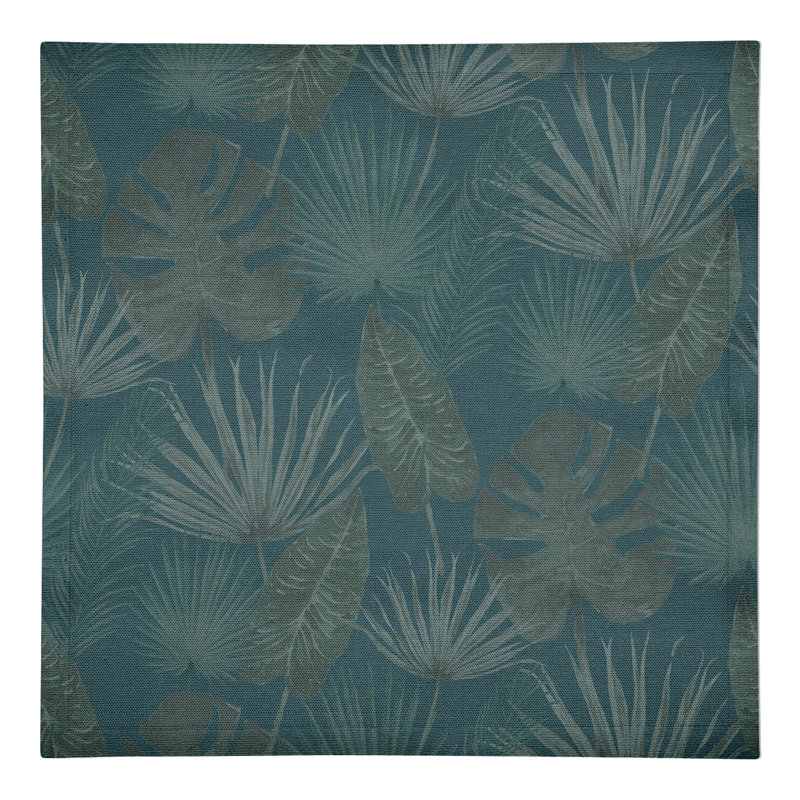 Mousseau Cotton Floral Square Napkin, Teal