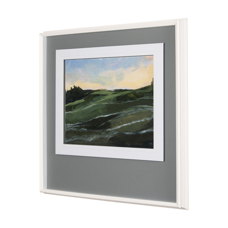 Sunrise Valley I a Hand Embelished Textured Framed Art Print Matted under Glass