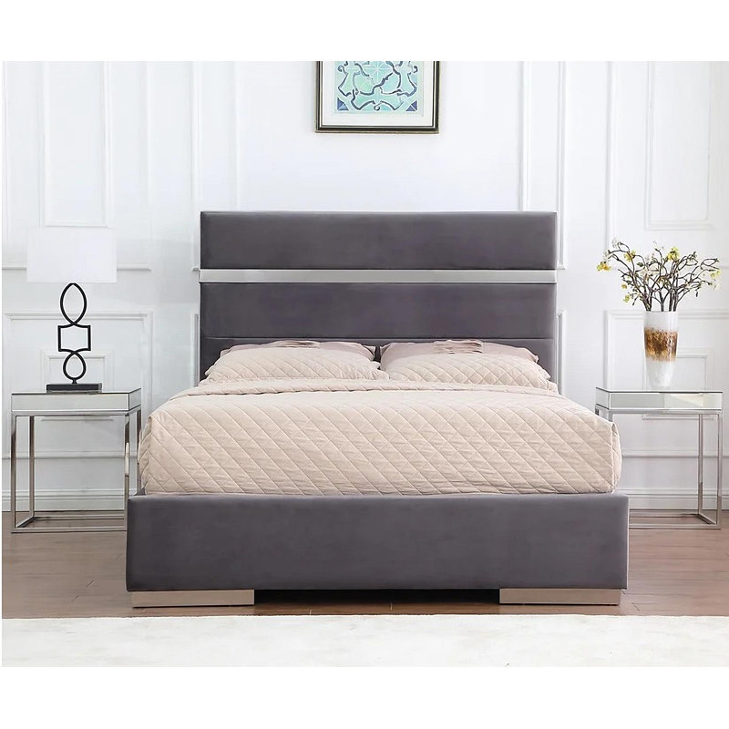 Lit plateforme Fryman, Très grand, gris