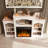 Elegant MDF TV Stand With Electric Fireplace And Remote Control - Multifunctional Media Console With Storage Shelves