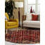Tapis bordeaux à motif géométrique Knowle-516732526