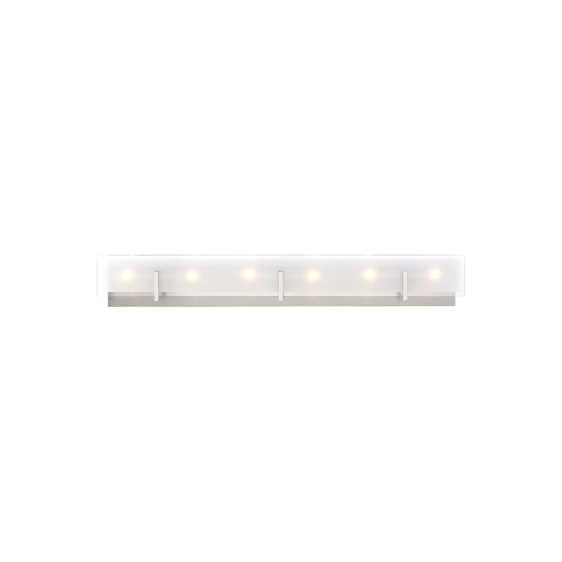 Syll six lumières murales / salle de bain de Visual Comfort Studio, Ampoule non incluse, Nickel brossé, 6 lumières