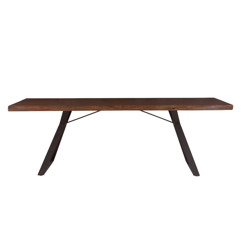 Table de salle à manger Khristina, Noir mat, Noyer