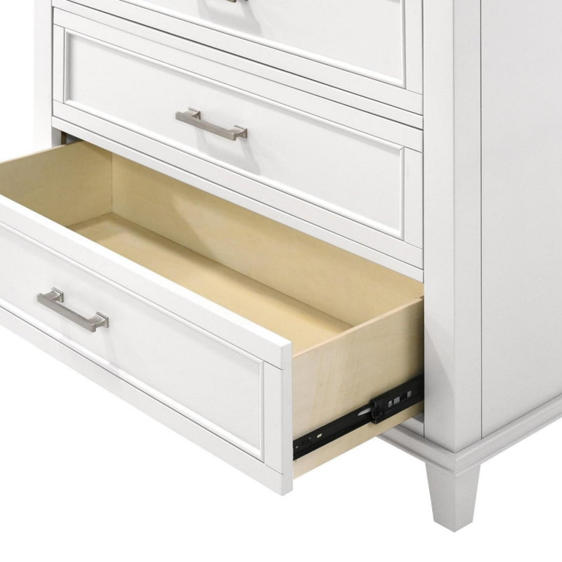 Commode 5 tiroirs (seulement la commode), Blanc