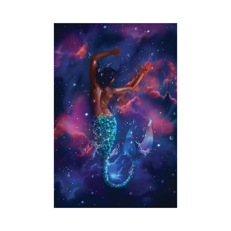 «Dream Big Little Mermaid» par Stephanie Sanchez - impression sur toile tendue, H 18 po x l 12 po x 1,5 po
