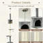 Floor‑to‑Ceiling Cat Tree Multi‑Tier Activity Centre with Condo, Scratching Post & Hanging Balls, Light Grey