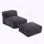 Grand fauteuil à billes avec mousse à mémoire de forme, tissu en velours côtelé et repose-pieds - sans assemblage-414771422