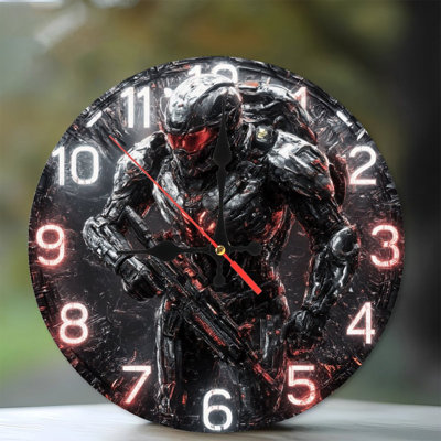Glowing Clock Numbers With Soldier