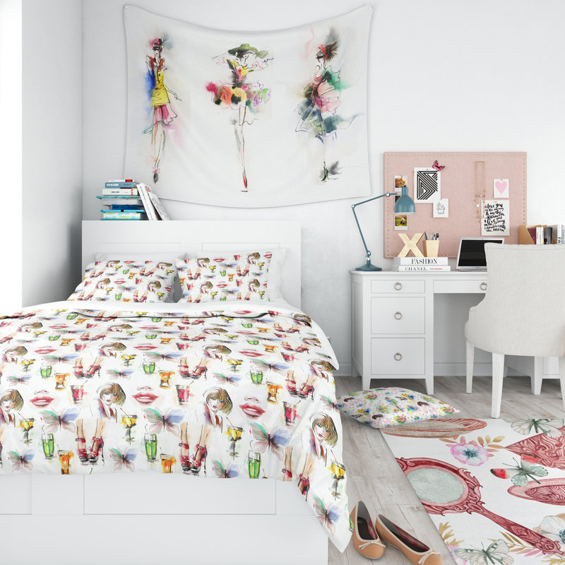 Ensemble de housse de couette modern adolescent, Housse de couette très grand + 2 taies décoratives