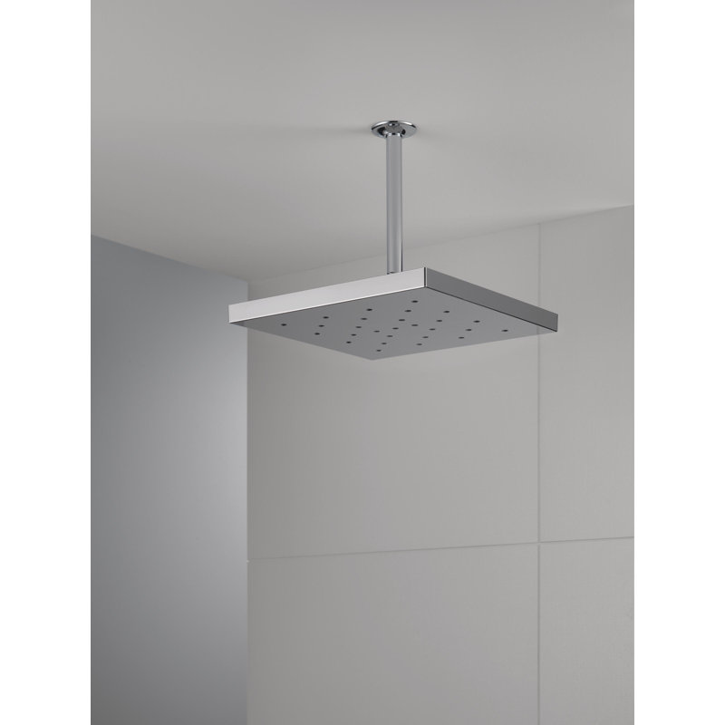 Pomme de douche fixe multifonctionnelle standard avec technologie H2Okinetic, Chrome Lumicoat