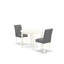 L'ensemble de table de cuisine 5 pièces comprend une table de salle à manger et 4 chaises de salle à manger en tissu de polyester gris platine avec dossier élégant - finition lin blanc-273213518-313925018