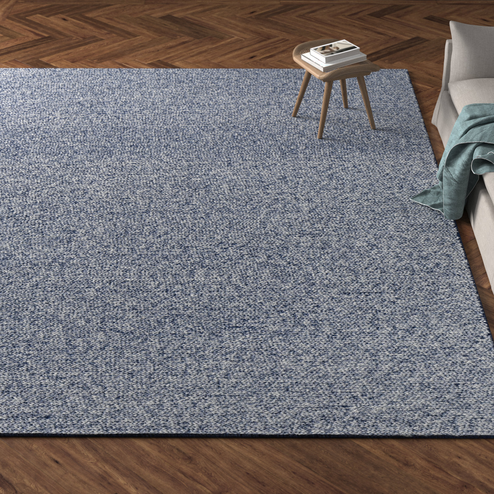 Tariah Hand-Woven Blue Rug, Rectangle 10' x 14'