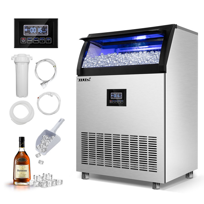 24.3 In. 320 Lbs. Built-in Ice Maker with Flip-Up Door, Water Filter, Scoop, and 55 Lbs. Storage Bin
