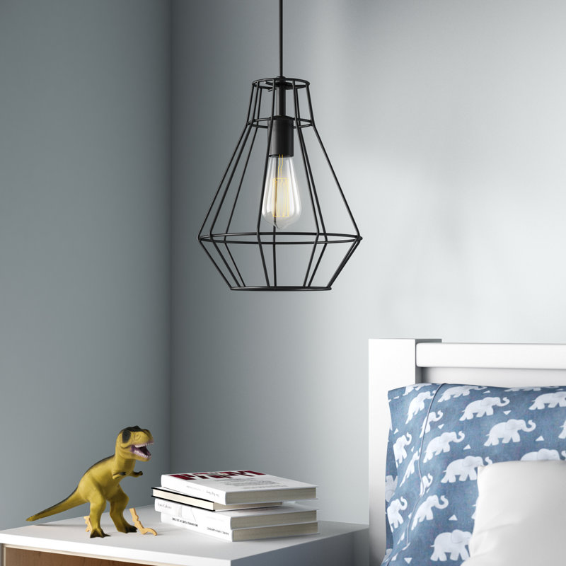 Harmen 1 - Light Single Pendant, Black, 12.3" H x 9.1" W x 9.1" D