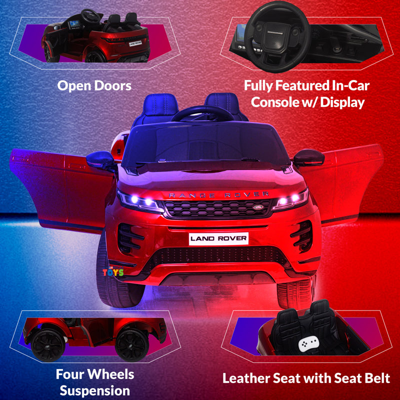 Americas Toys Project Ride On Car with MP4 Touch Screen, Leather Seat, Red