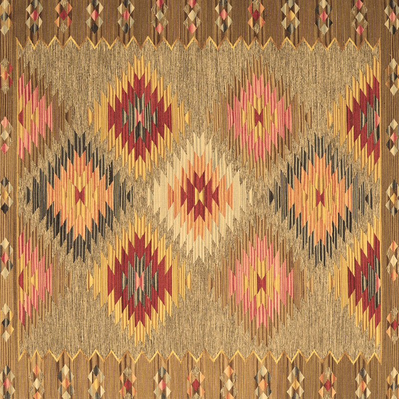 Tapis contemporains brun lavable à la machine 2583, Carré de 6 pi