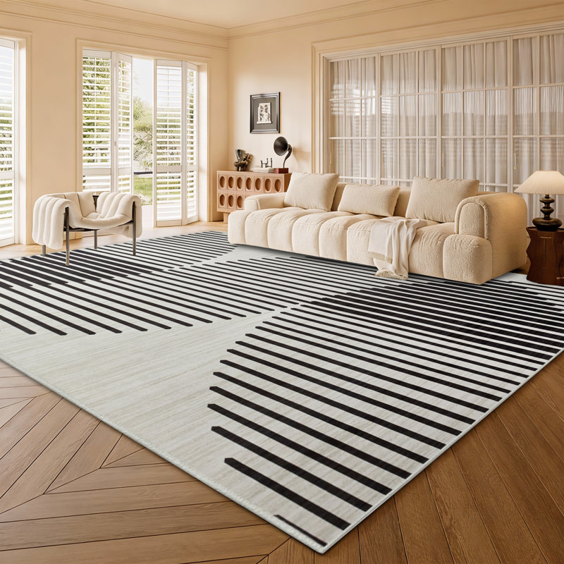 Abstract Machine Printed Shag Area Rug, Rectangle 120 x 170 cm