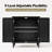 34.5'' Vintage Buffet Cabinet with Solid Wood Legs & Adjustable Shelves, Sideboard with Natural Wood Grain -79303422
