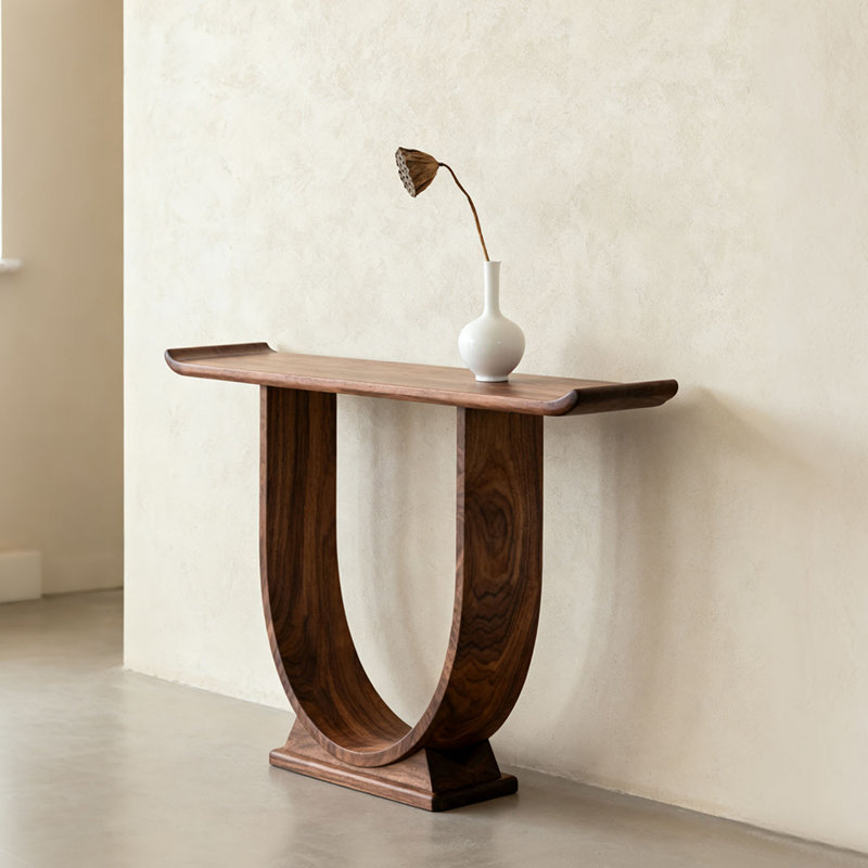 Modern style rectangular solid wood console table, 35.4" H x 47.2" W x 15.7" D