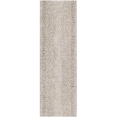 Rimma Animal Print Handmade Tufted Wool Light Gray/Taupe Area Rug