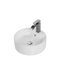 Lavabo de salle de bain rond en céramique au fini blanc - comptoir de lavabo teinté 6,24 po Hauteur