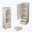 Grande armoire de rangement avec porte en verre trempé, deux tiroirs et tablette réglable pour une organisation polyvalente et élégante-892663018