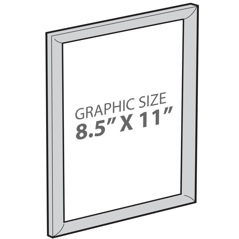 Silver Acrylic Wall Mount Snap Poster Frame 8.5" x 11"