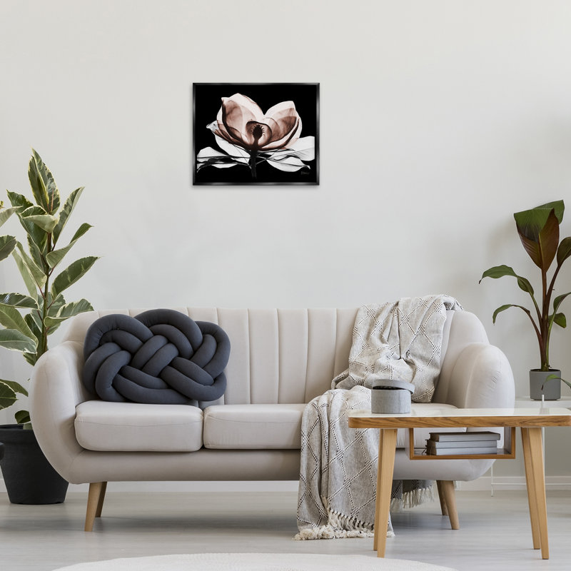 Art mural moderne sur toile flottante encadrée, par Albert Koetsier, Cadre flottant noir de jais, H 17 po x l 21 po