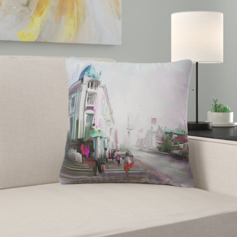 Coussin City Street - Cityscape, 12 po x 20 po, Rectangulaire