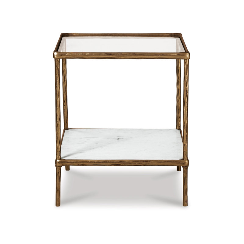 Table de bout en verre avec rangement Broadhurst