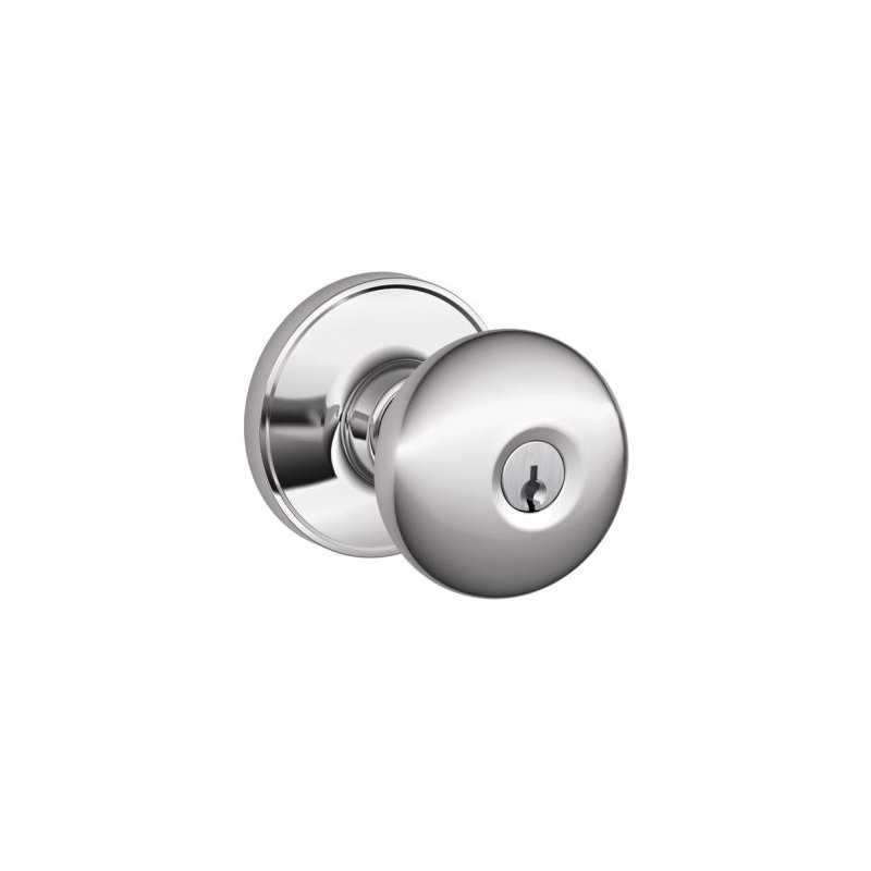Stratus Knob Keyed Entry Lock, Bright Chrome