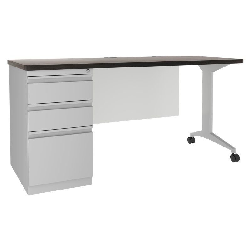 Bureau mobile moderne de qualité supérieure pour les salles de classe et les écoles supérieures, Noir / blanc