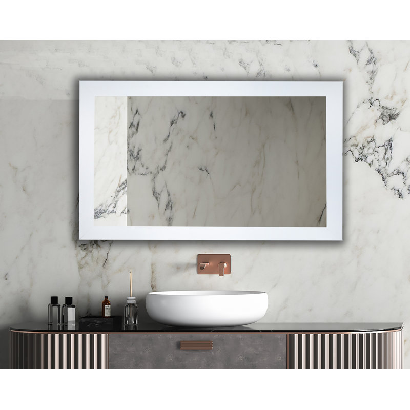 Miroir de salle de bain, 33 po x 42 po, Blanc