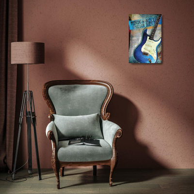 Williston Forge Mollie B. Gallery Wrapped Canvas Art Titled: Rock, n, Roll Never Dies
