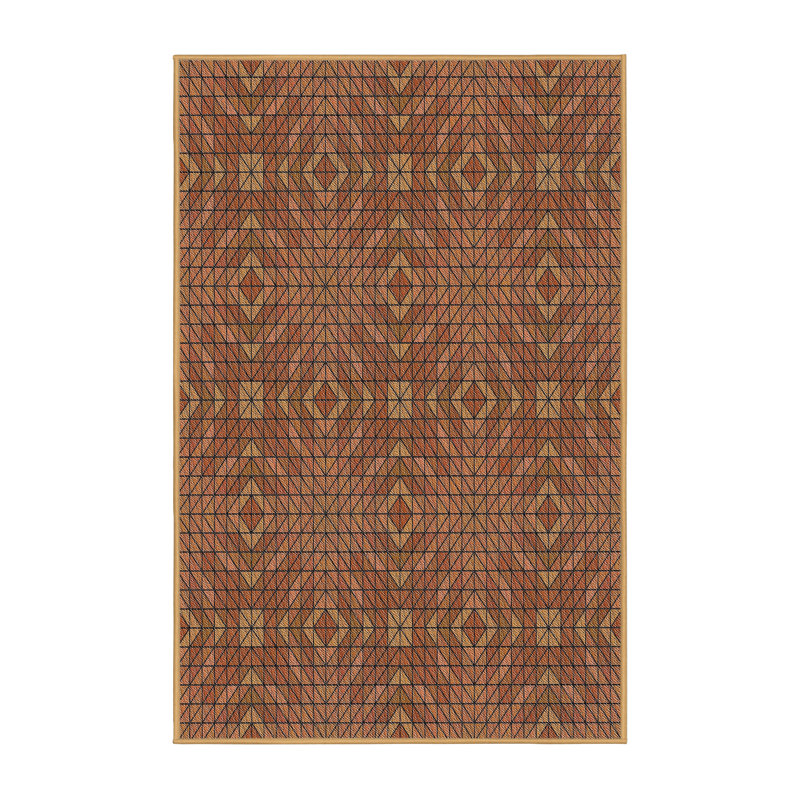 Tapis décoratif à motif géométrique Rolfe, Rectangle 5 pi x 7 pi