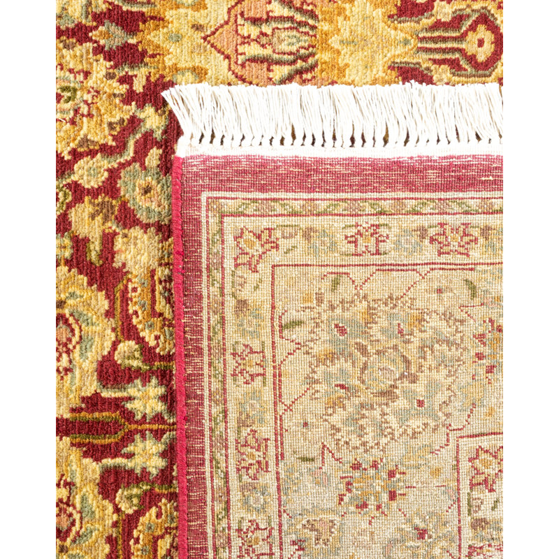Hand-Knotted Purple Geometric Wool 5x8 Area Rug