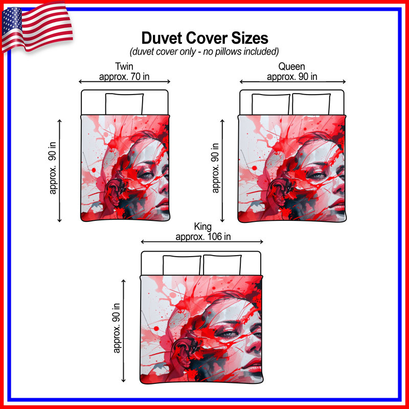 Housse de couette Portrait Bedding Art Modern, Grand lit
