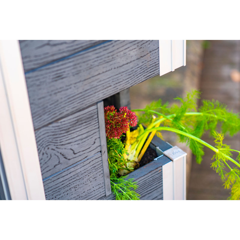 Urbana Vinyl Pillar Planter, Gray