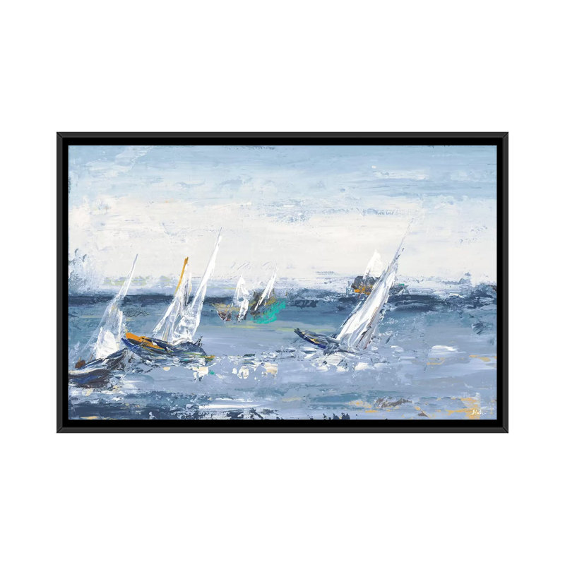 «Blue Water Adventure» par Patricia Pinto, reproduction d'art sur toile, Pas de tapis, H 60 po x l 40po x P 1,5 po