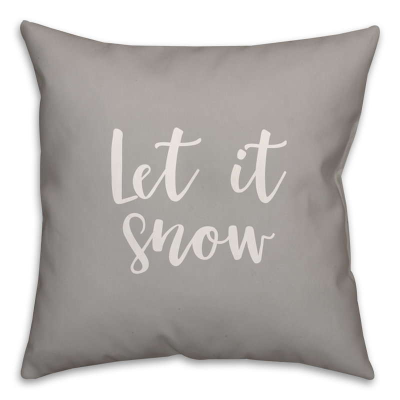  Coussin Let it Snow, Gris, Housse de coussin