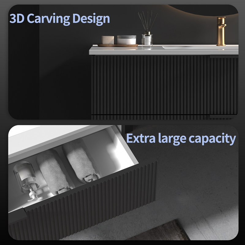 48Inch Cabinet Black Without Sink