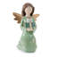 Figurines ange vert avec cadeaux et cardinal (ensemble de 6)
