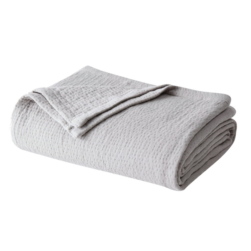 Matelasse 100% Cotton Blanket, Gray, Twin XL