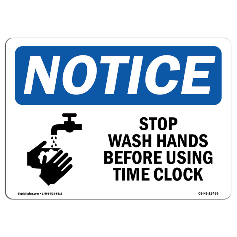 Stop Wash Hands Before Using Sign
