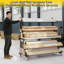Support de rangement robuste en bois d'œuvre, tuyau en acier allié horizontal et support en bois avec roues - organisateur d'atelier de garage mobile à 5 niveaux (l 50 po x P 25,6 po x H 63 po)