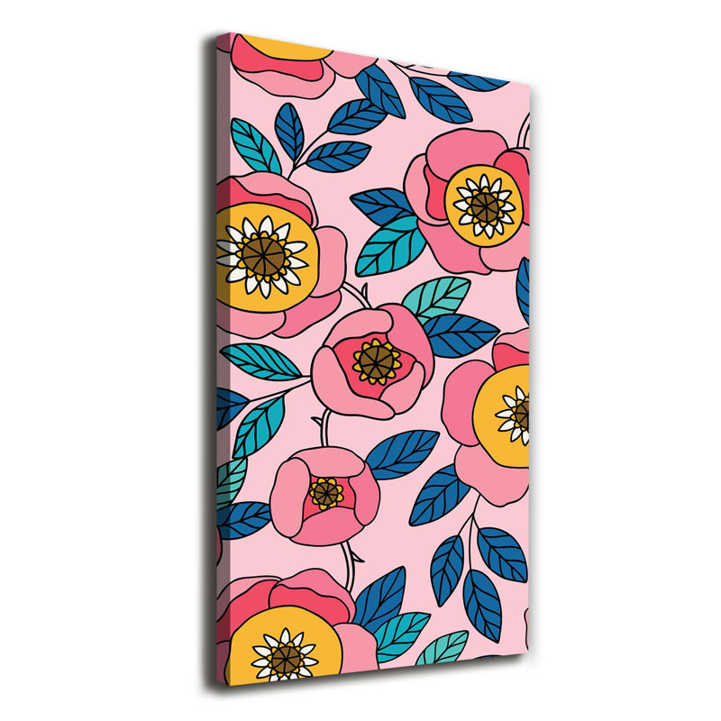 Colourful Flowers - Wrapped Canvas Print