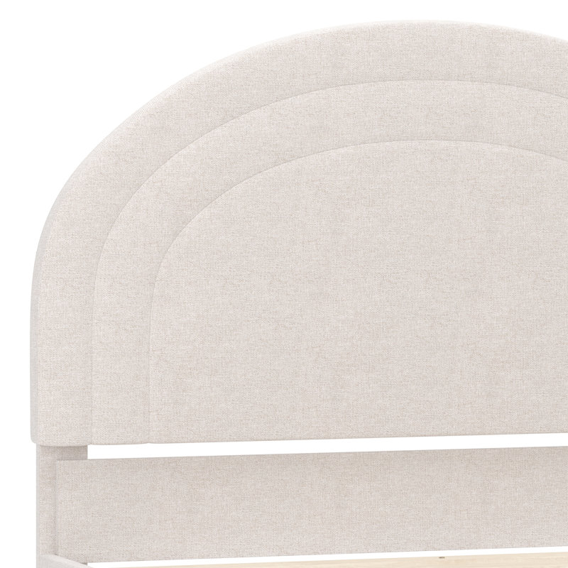 Structure de lit plateforme tapissier Aurey, Simple, Blanc