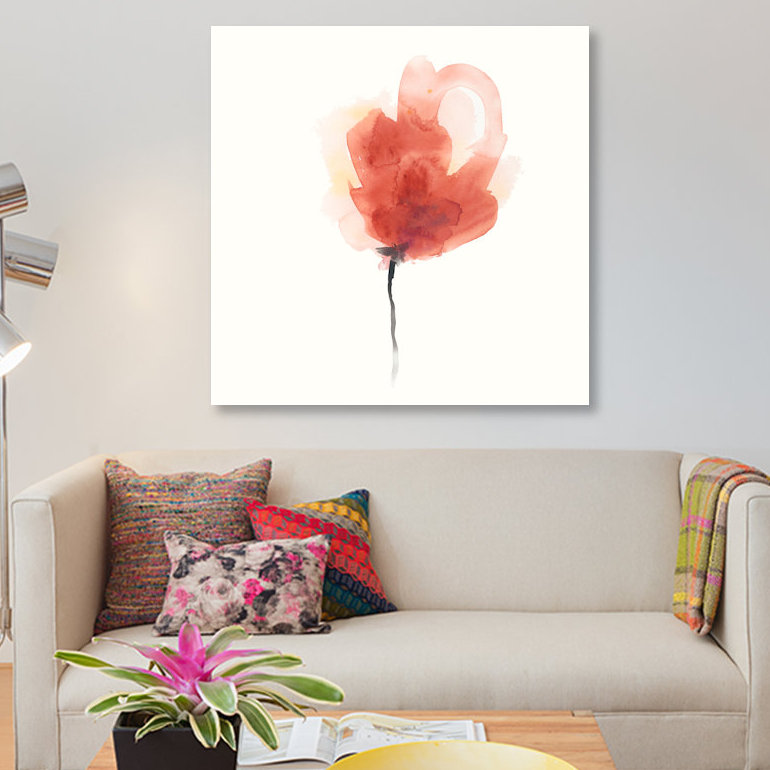 « expressif fleuris iii », impression sur toile, H 12 po x l 12 po x P 1,5 po, Pas de tapis, Toile tendue