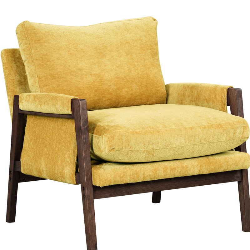 Siège confortable de style moderne Mid-Century jaune - pour le salon et la chambre à coucher, Jaune