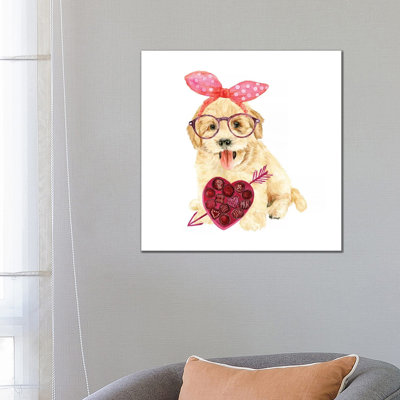 Valentine Puppy IV by Melissa Wang - Wrapped Canvas Painting